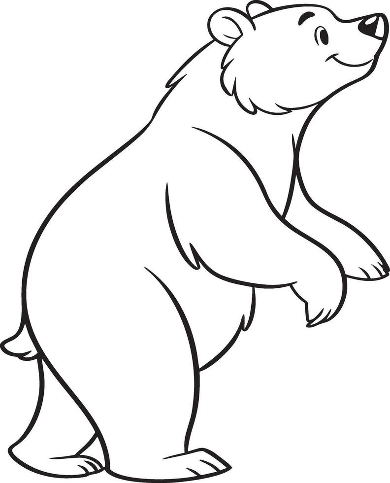 Line art coloring pages for kids for brain development. Bear outline illustration and ready for print vector