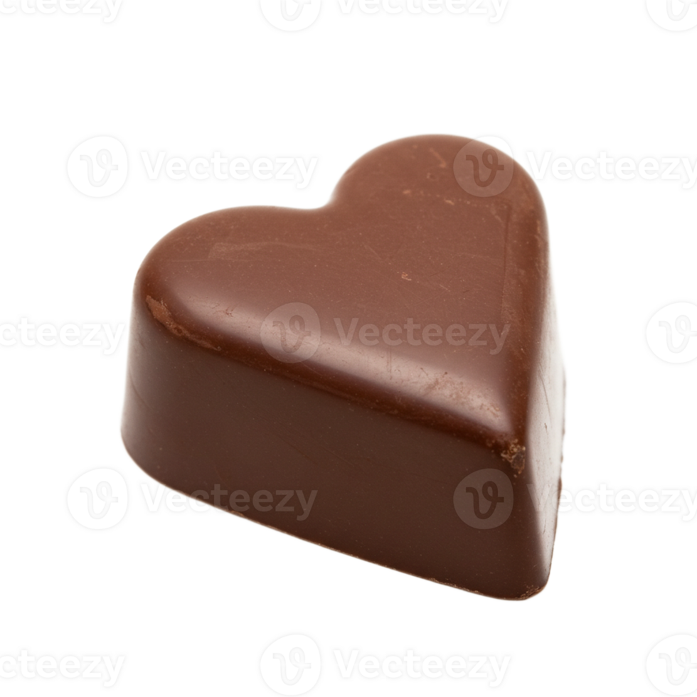 Heart-shaped chocolate symbolizing love and sweet moments. png