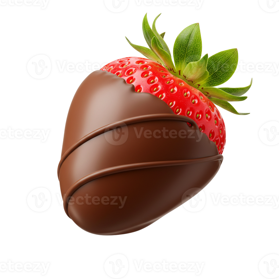 Fresh strawberries dipped in rich chocolate creating a delicious and appealing dessert. png