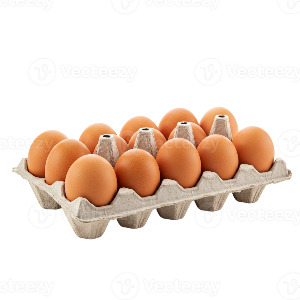 Brown eggs in a carton showcasing fresh and natural farm products. png