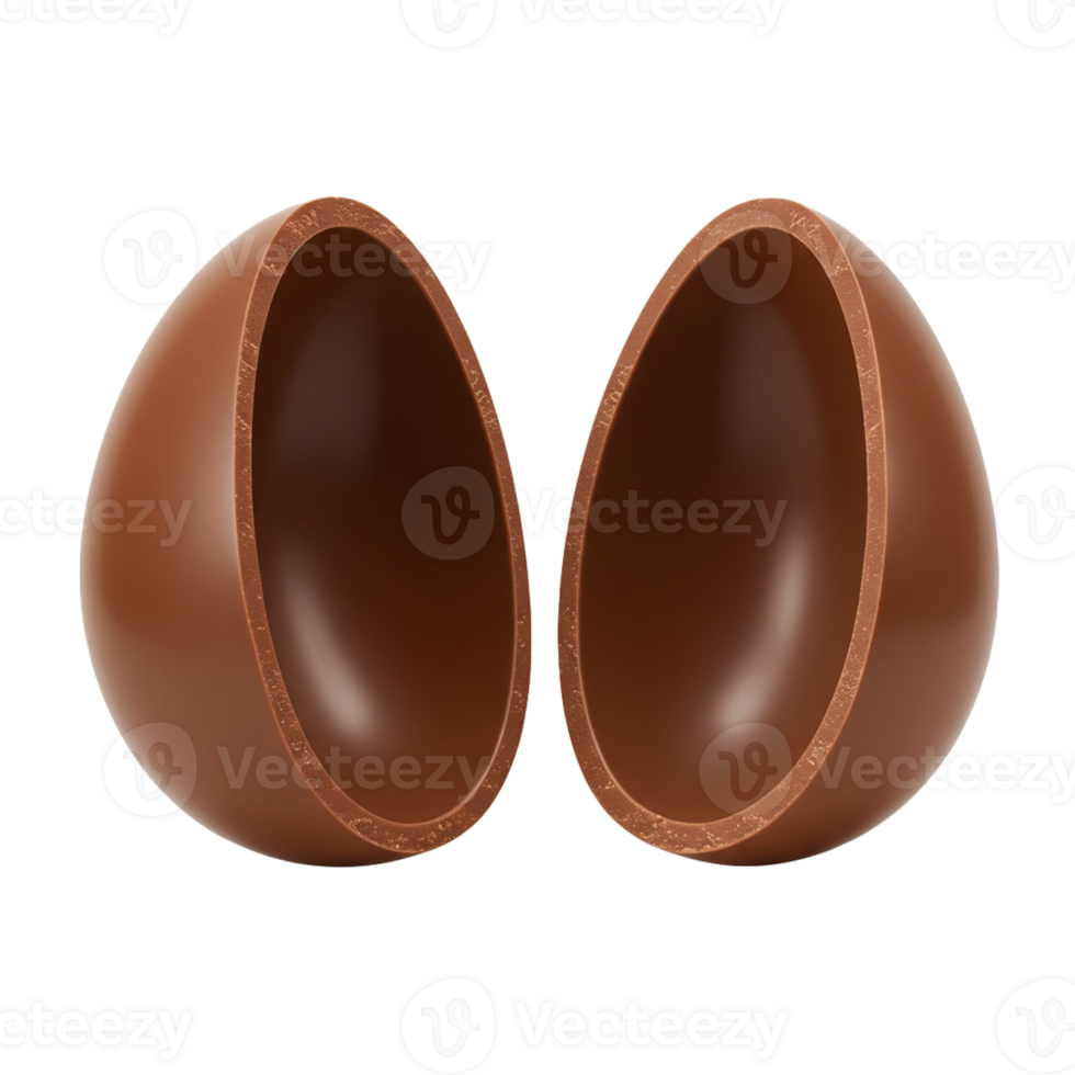 Classic chocolate egg without filling, perfect for traditional Easter enjoyment. png