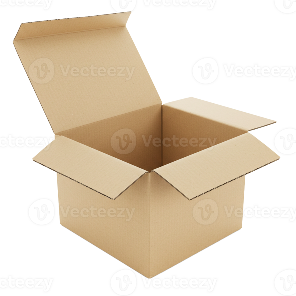 Cardboard box used for storage, shipping, or organization of items. png