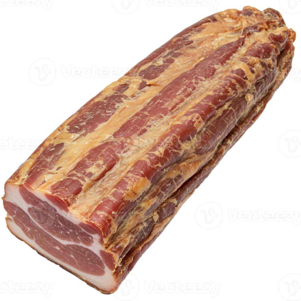 Slices and pieces of dried meat ready for snacking or cooking. png