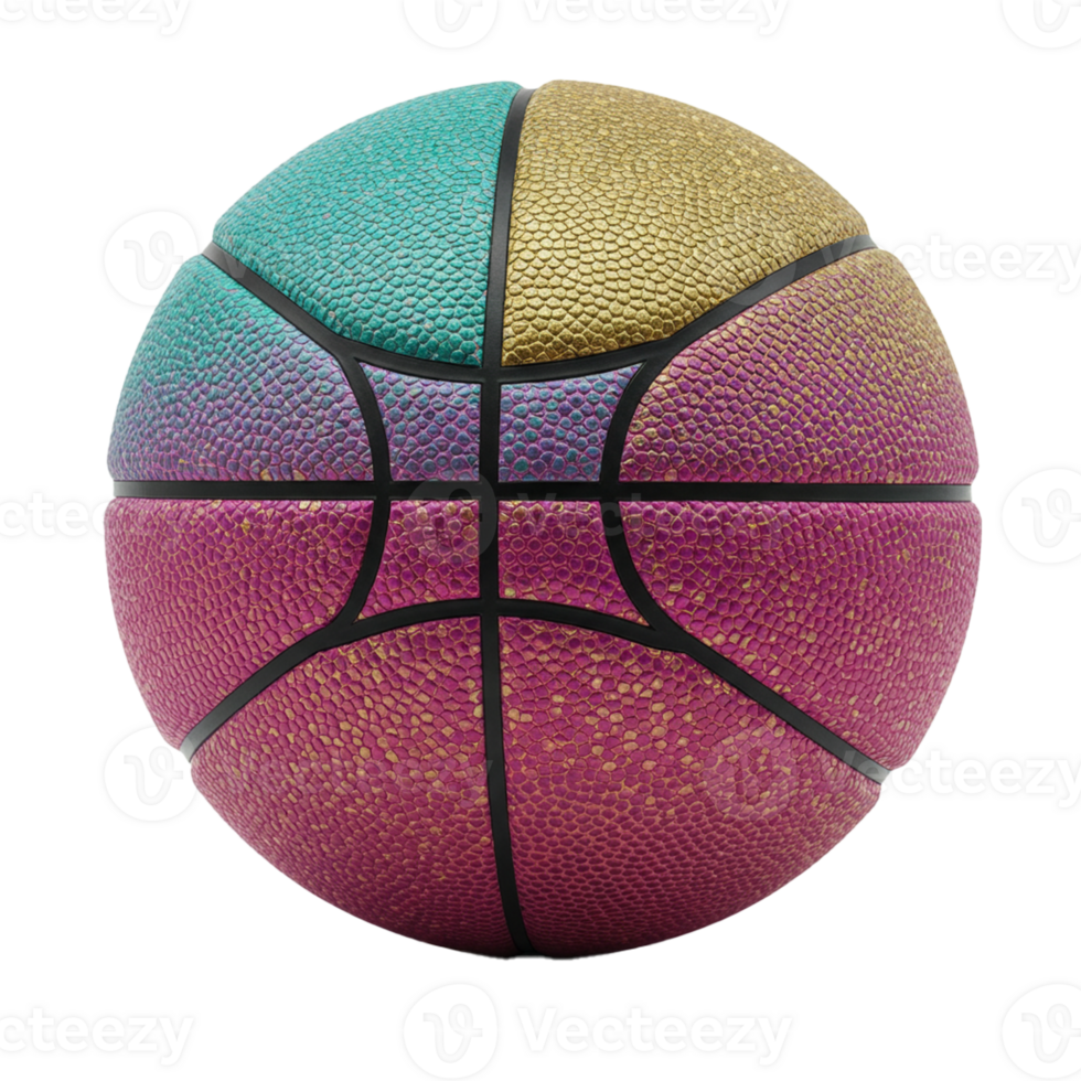 Basketball designed for play, featuring vibrant colors and durable materials. png