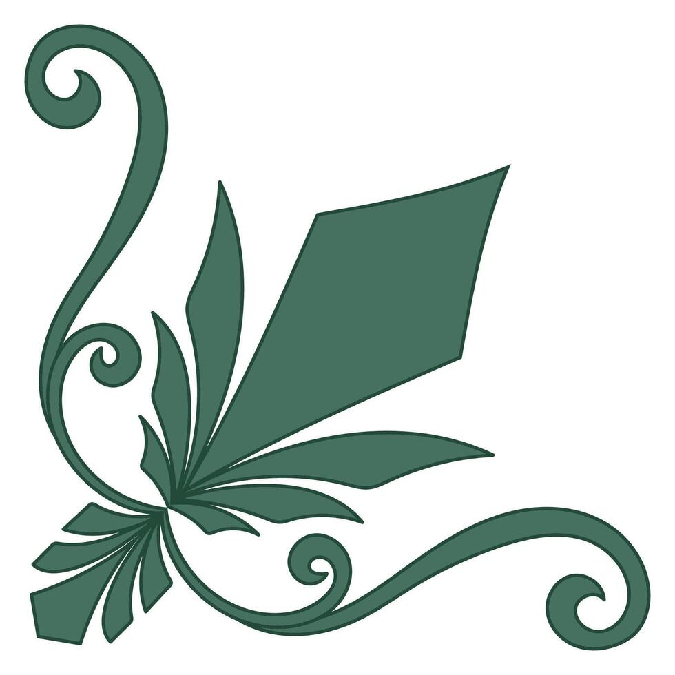 Antique picture frame, intricate curls, warm green tones give it a classic charm. vector