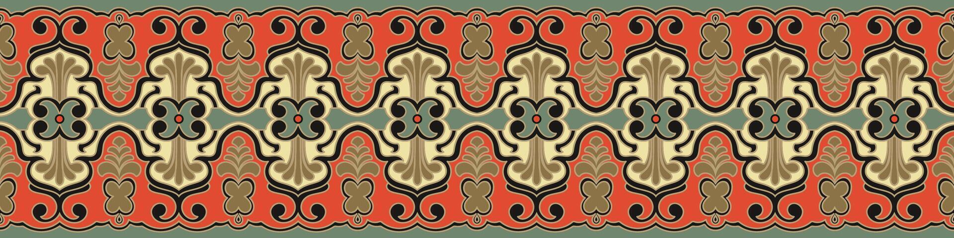 Abstract borders create a dynamic and visually engaging frame for seamless fabric patterns, adding depth to the design. vector