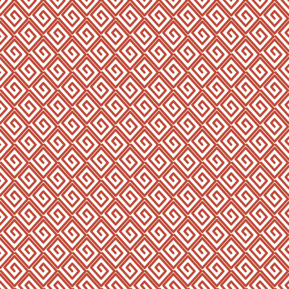 seamless japanese pattern line art outline style with red color vector