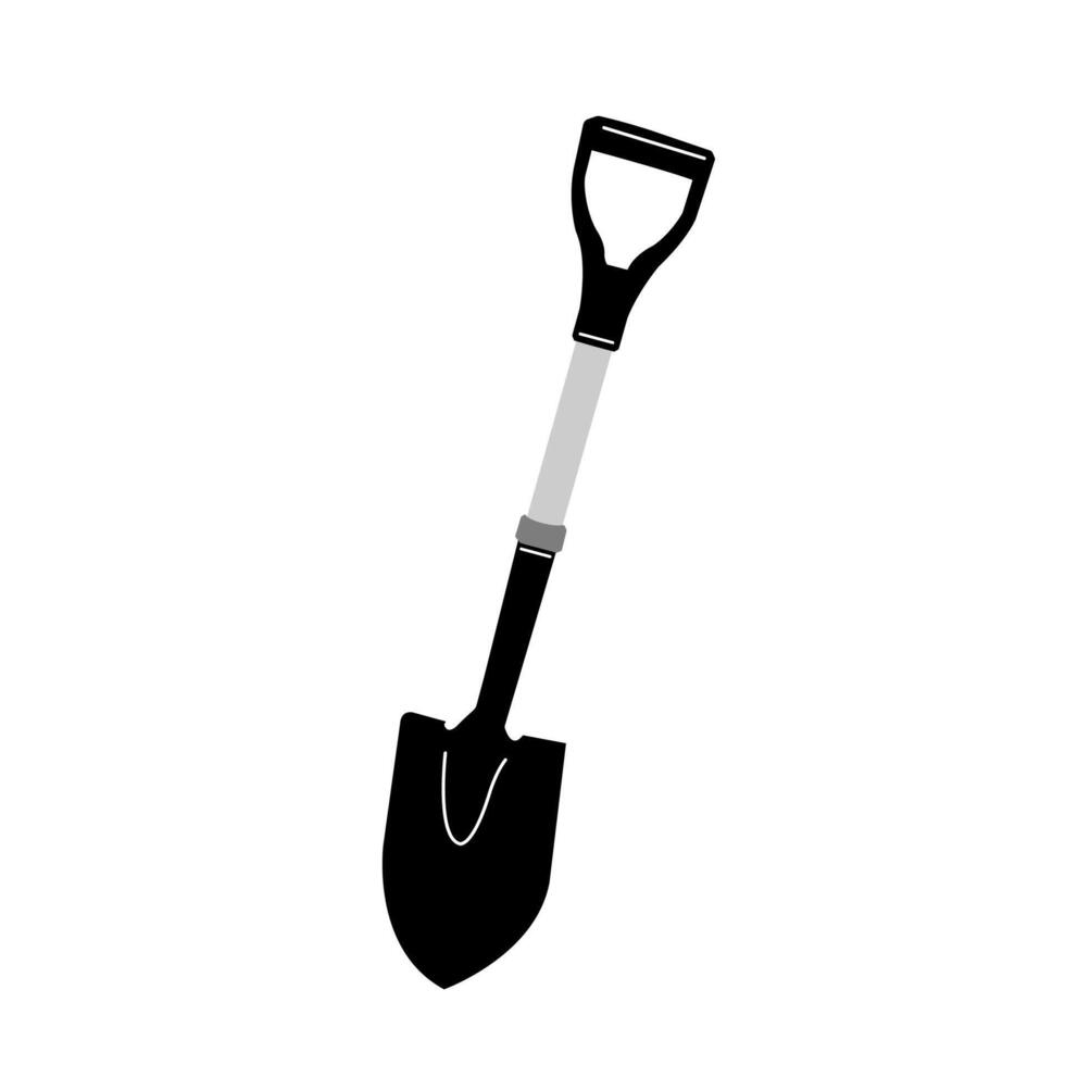 Mini Shovel with Comfort Grip Handle flat outline style isolate on white background vector