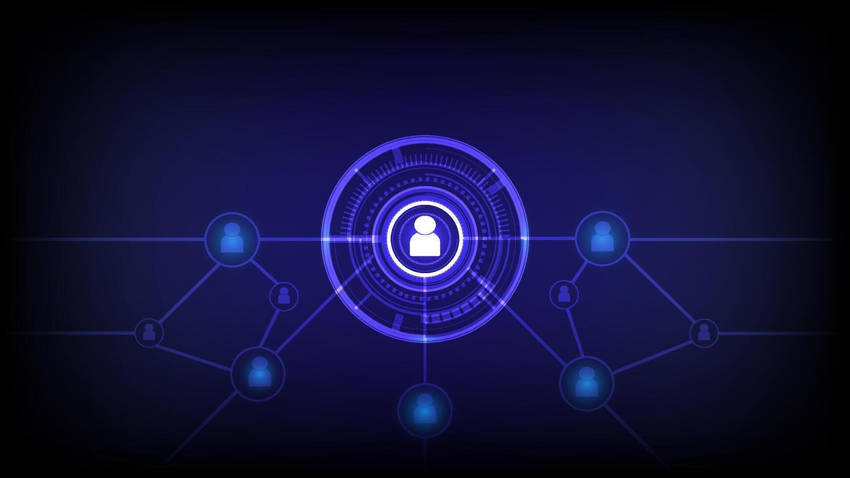 Abstract Digital internet communication Network connection with user icon vector
