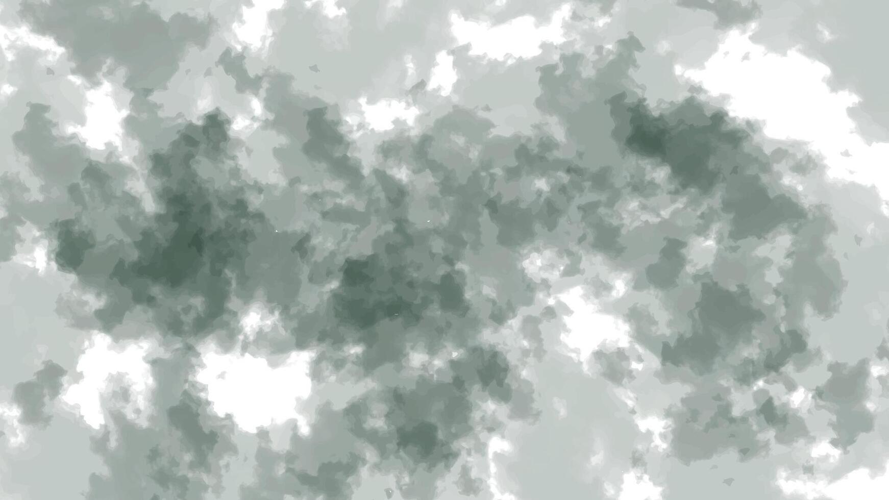 Abstract Green and White Watercolor Clouds Background vector
