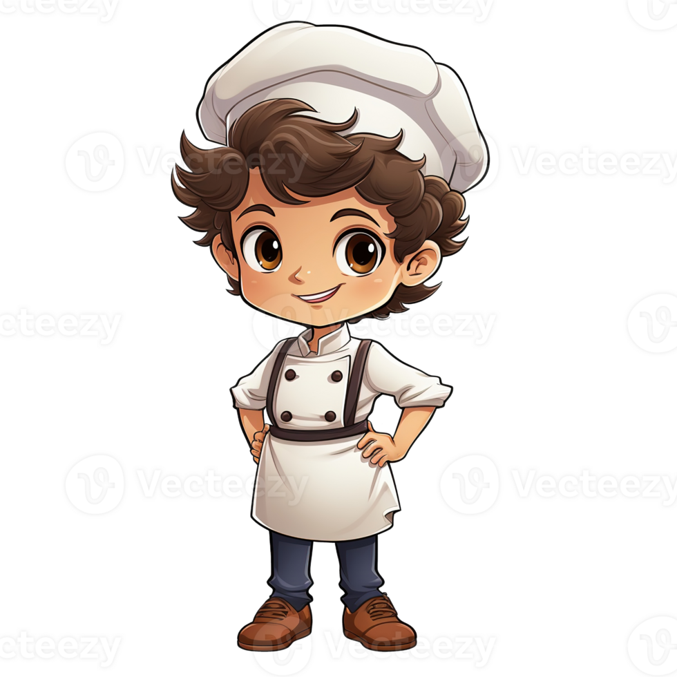 Cute Chef Boy Illustration on Transparent Background png
