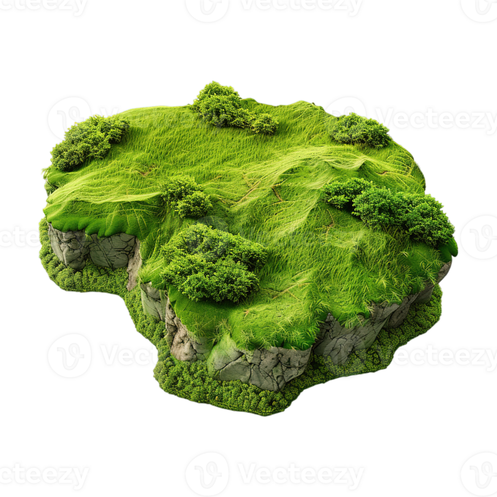 Green Meadow Piece on Transparent Background png