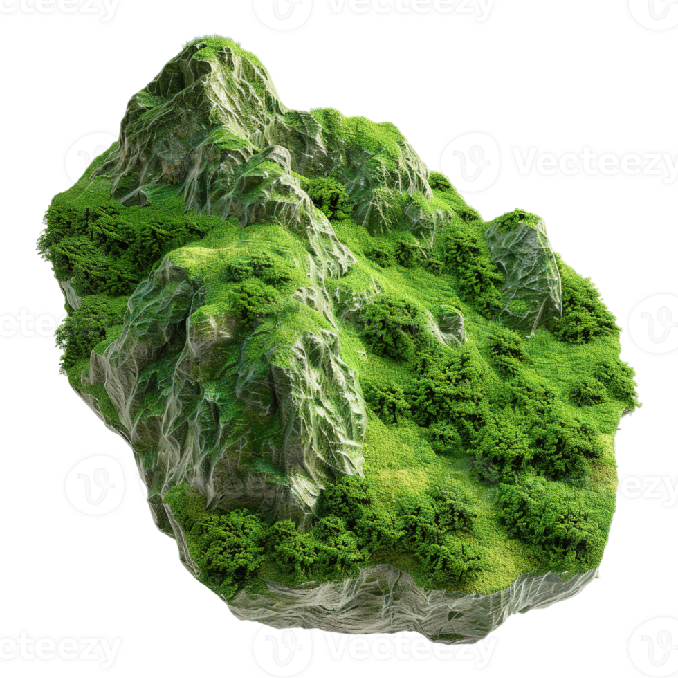Piece of Green Mountain on Transparent Background png