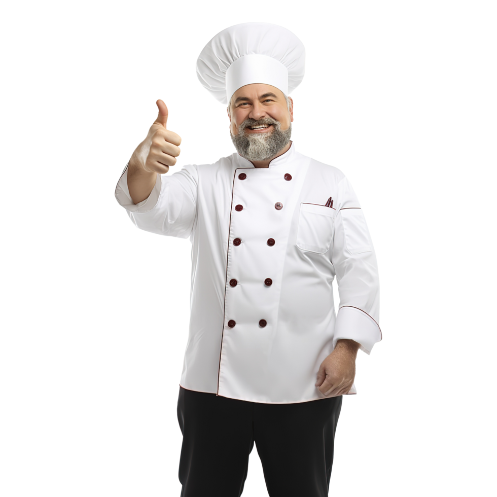 Smiling Chef Thumbs up on Transparent Background png
