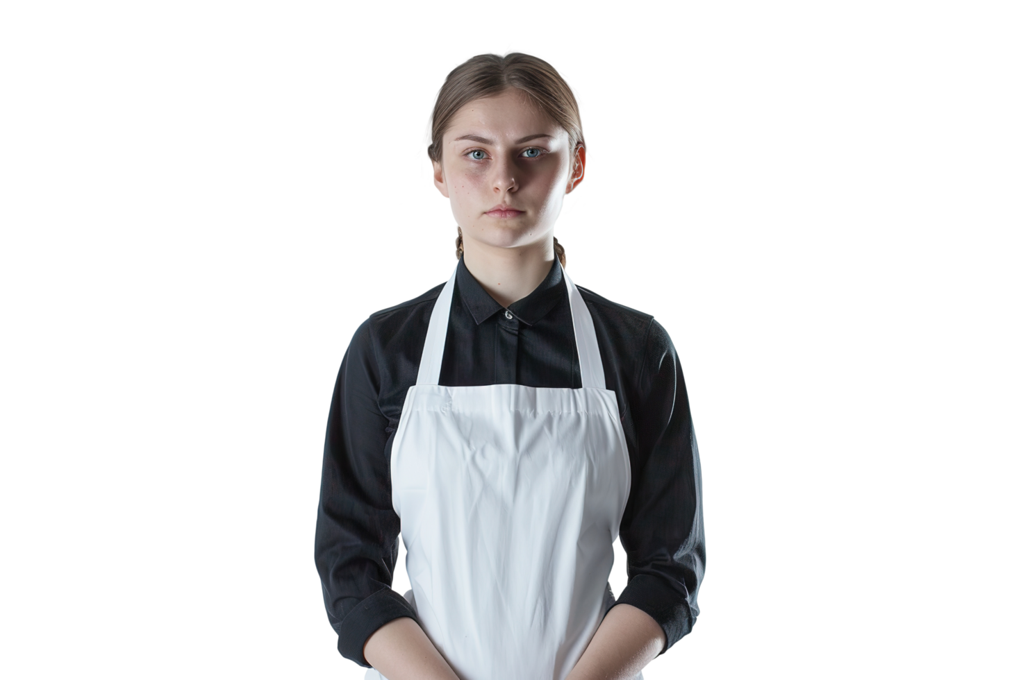 Pretty Girl Chef in Apron on Transparent Background png