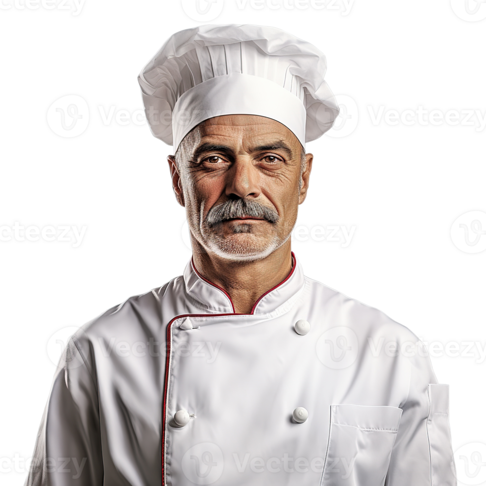 Senior Chef Portrait on Transparent Background png