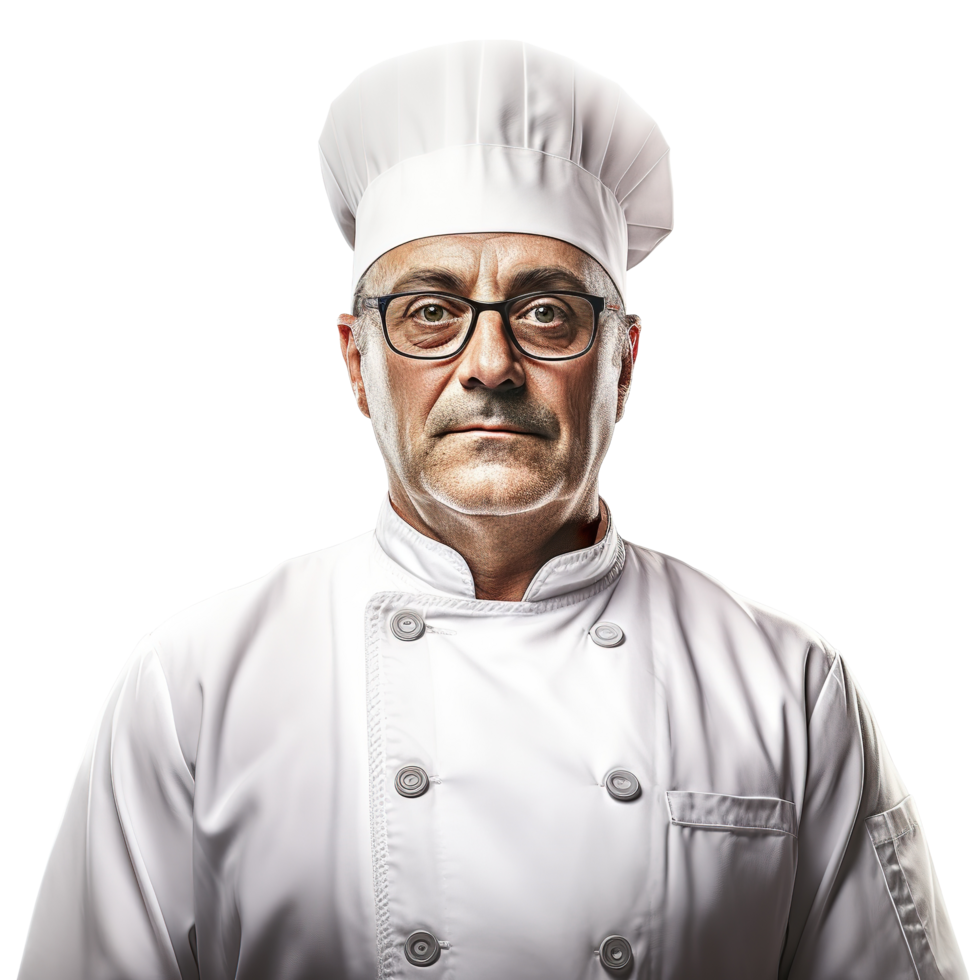 Old Chef Portrait on Transparent Background png