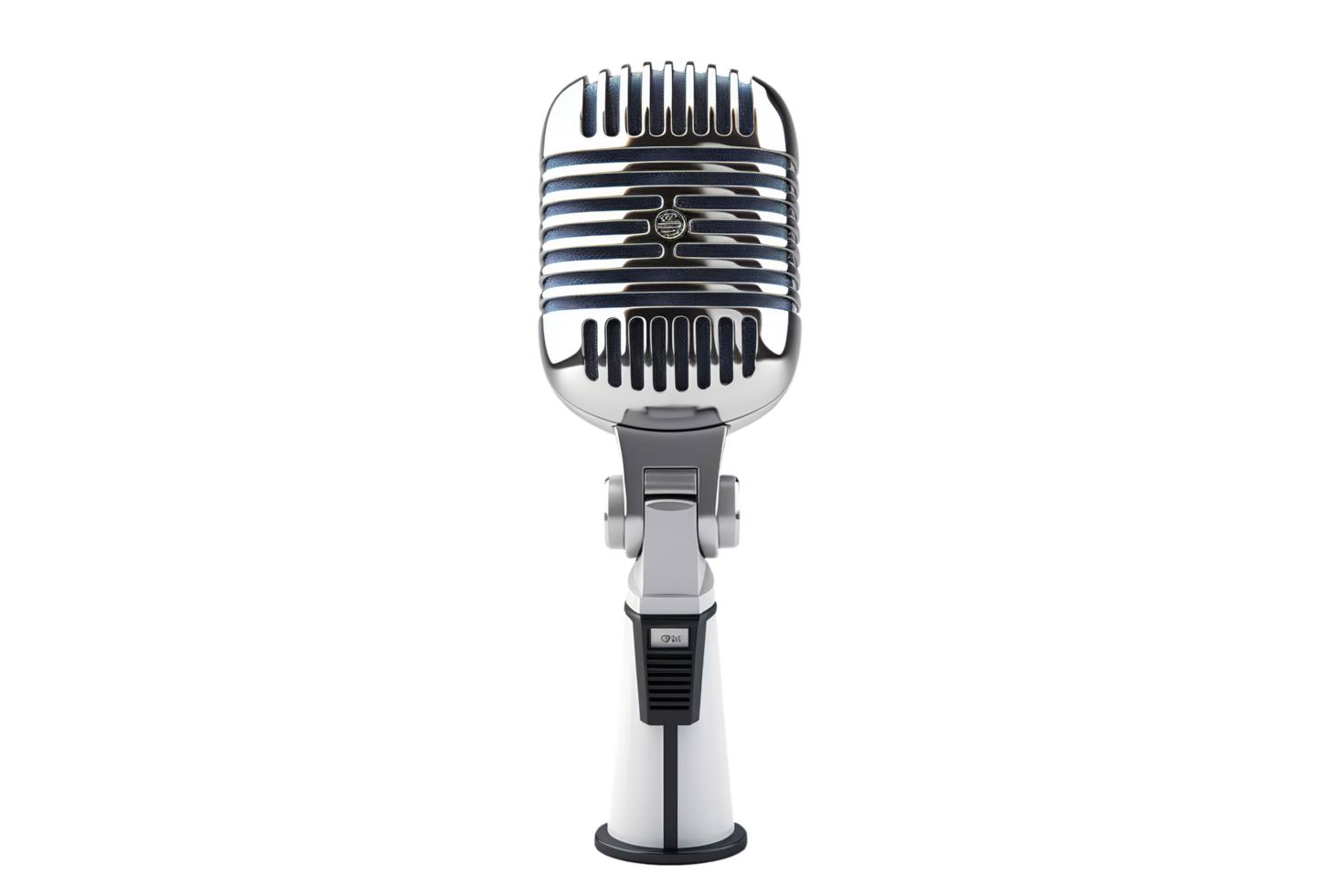 Silver Mic on Transparent Background png