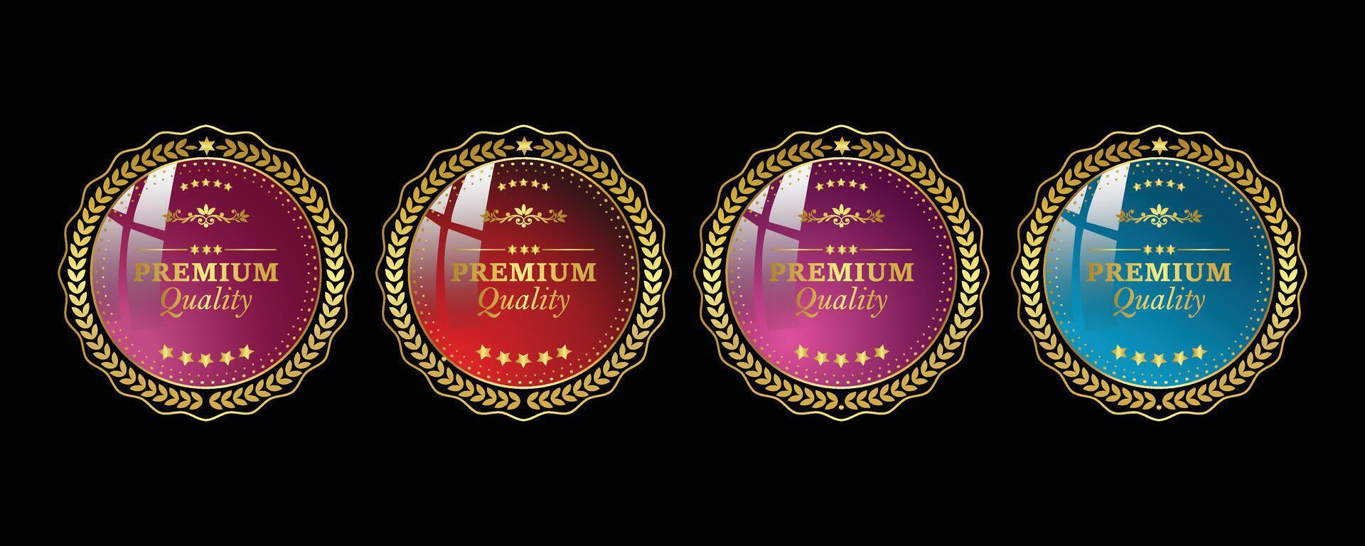 Luxury golden badges and labels . Premium quality stamp, best offer badge collection vector