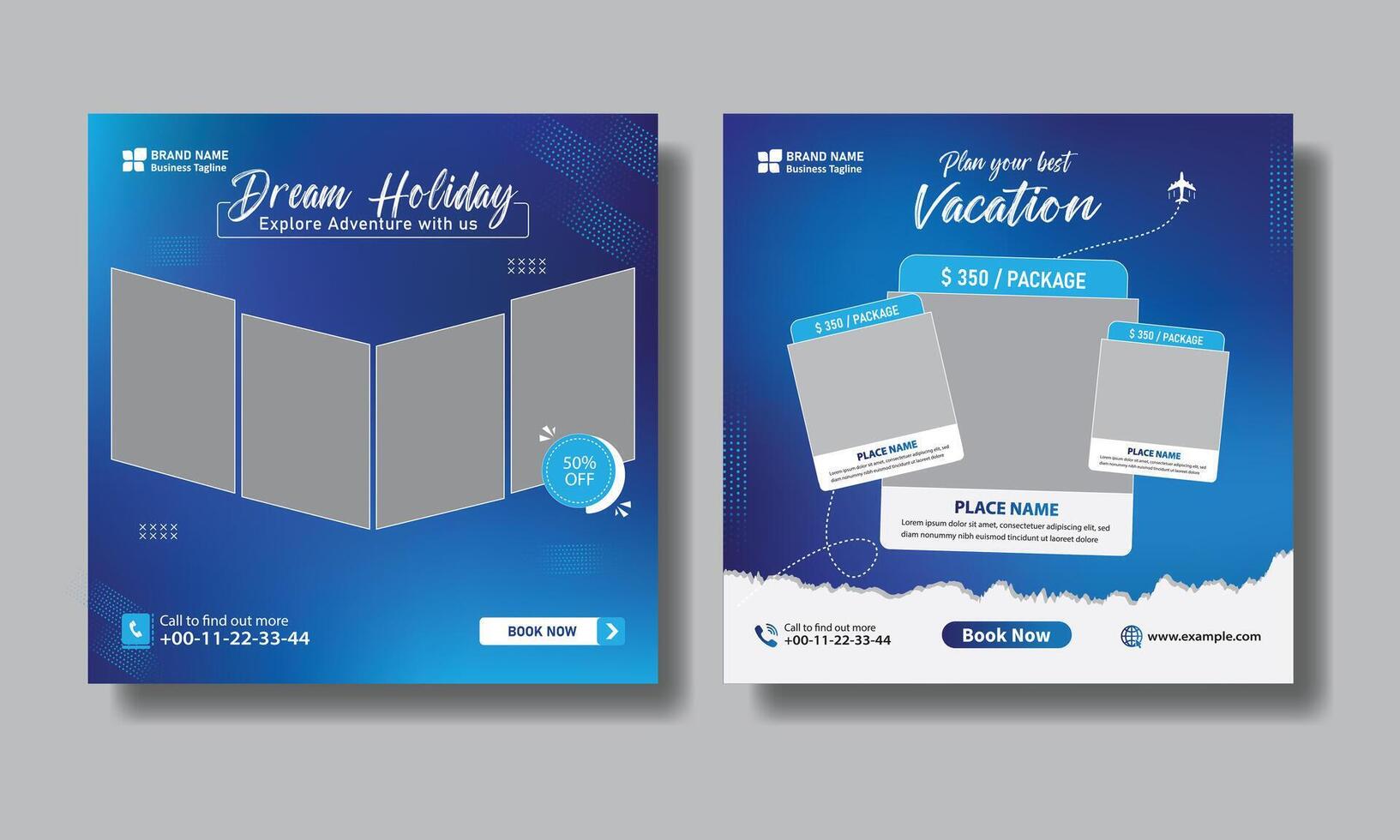 Travel and Tourism Business Marketing Social Media Post Banner templates vector