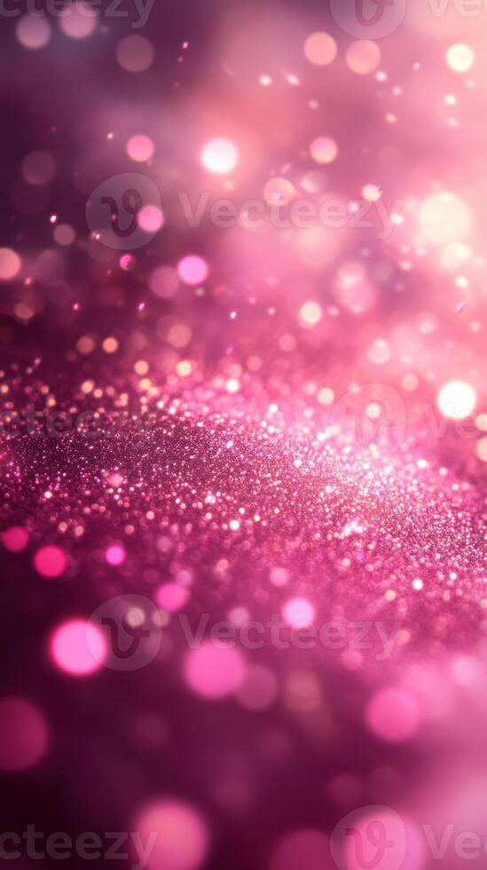 Sparkling pink bokeh lights create a magical atmosphere for celebrations and events photo
