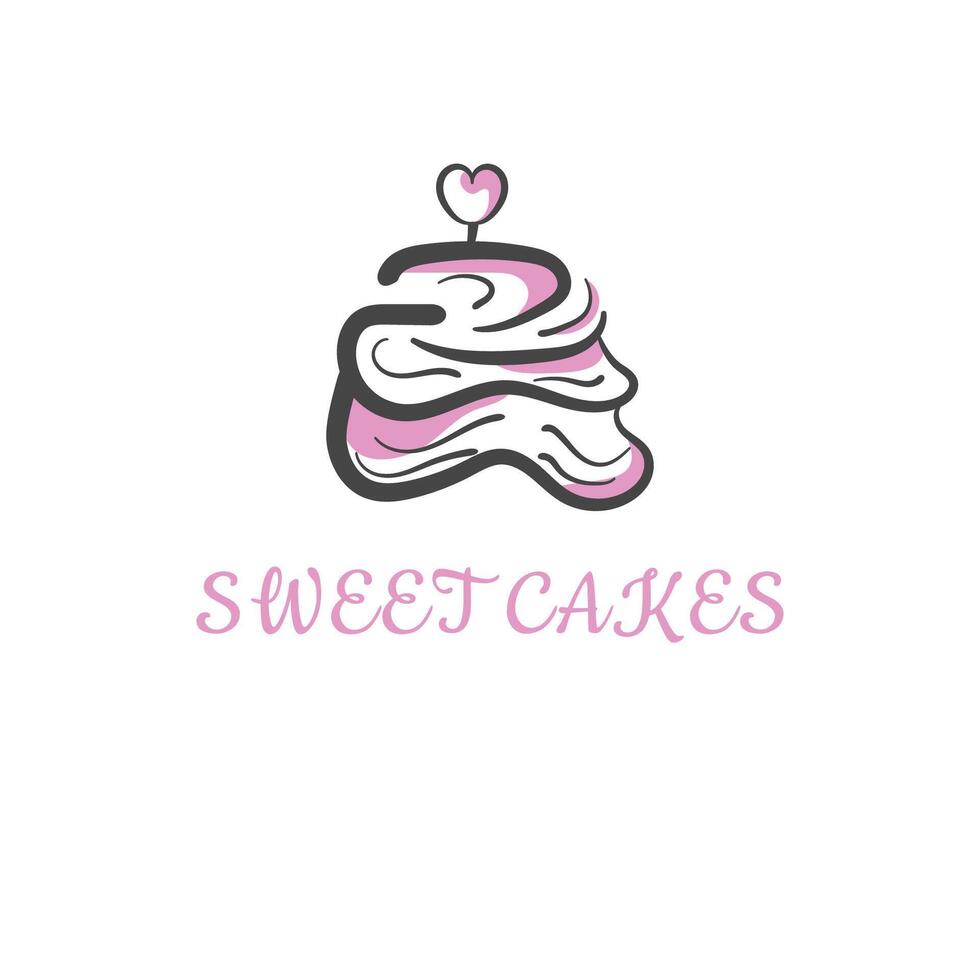 Sweet Cake with Colorful Layer for your business logo poster design needs vector