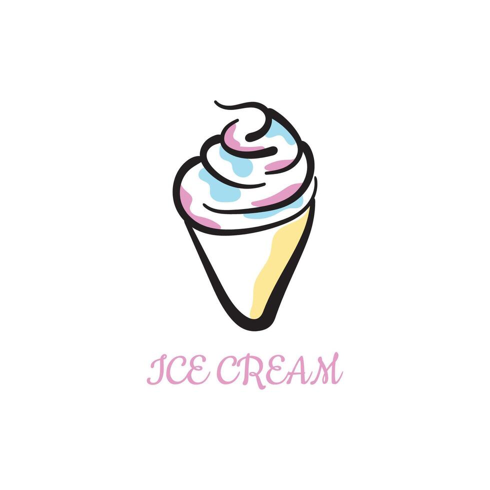 Ice cream logo with pink and light blue colors, very suitable for your business logo vector
