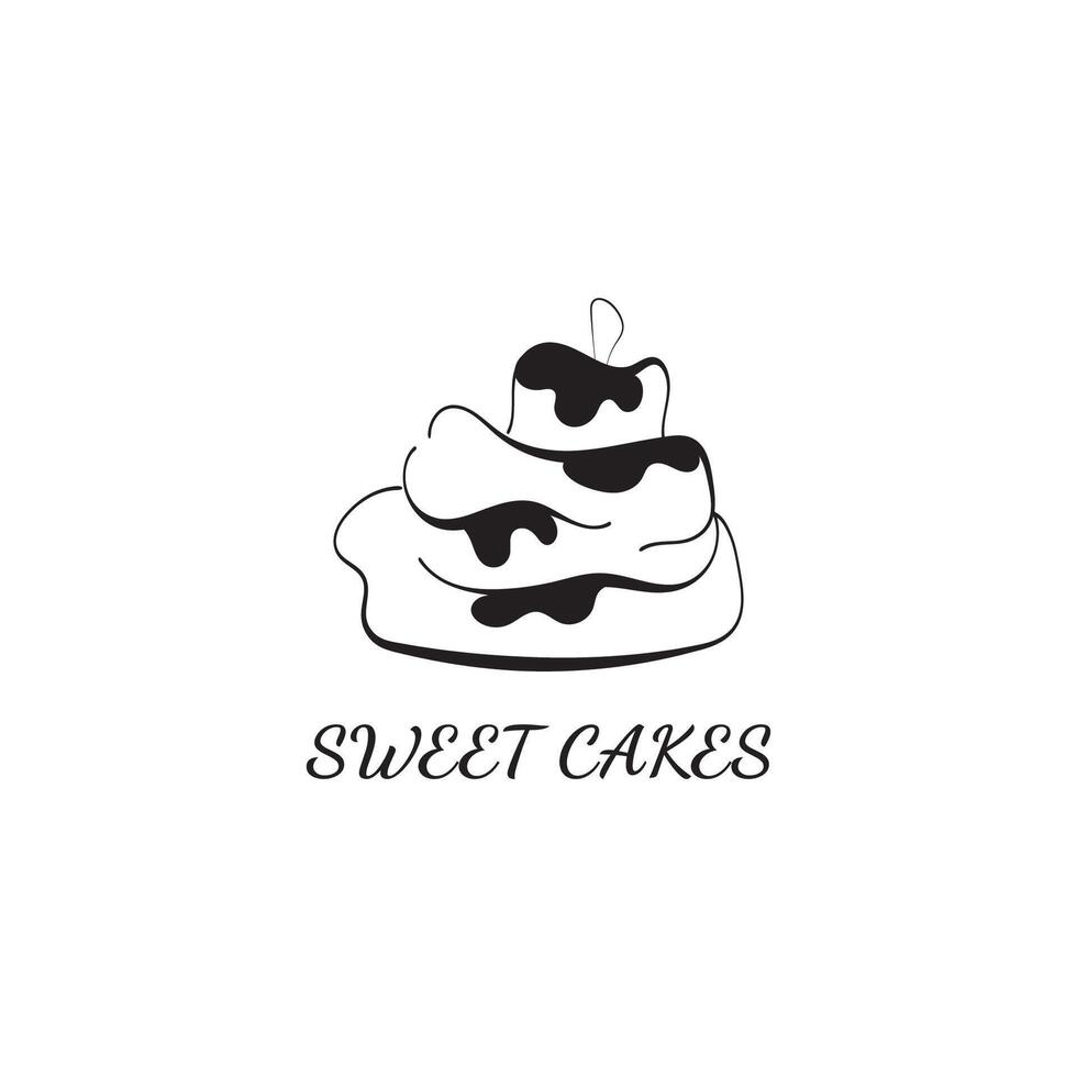 Sweet Cake logo with chocolate coating for your business logo poster design needs vector