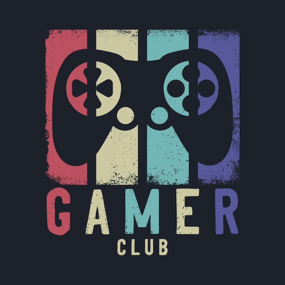 Gamer illustration t shirt and apparel abstract design. print, typography, poster vector