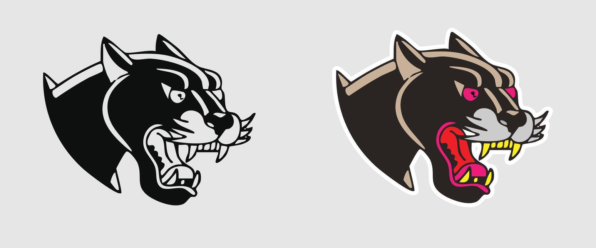 head of black puma ilustration vector