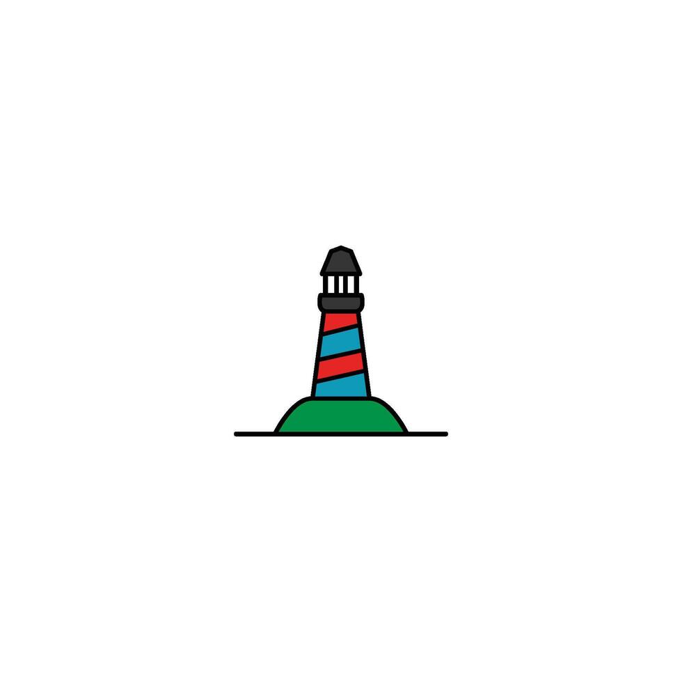 A colorful lighthouse on a white background vector