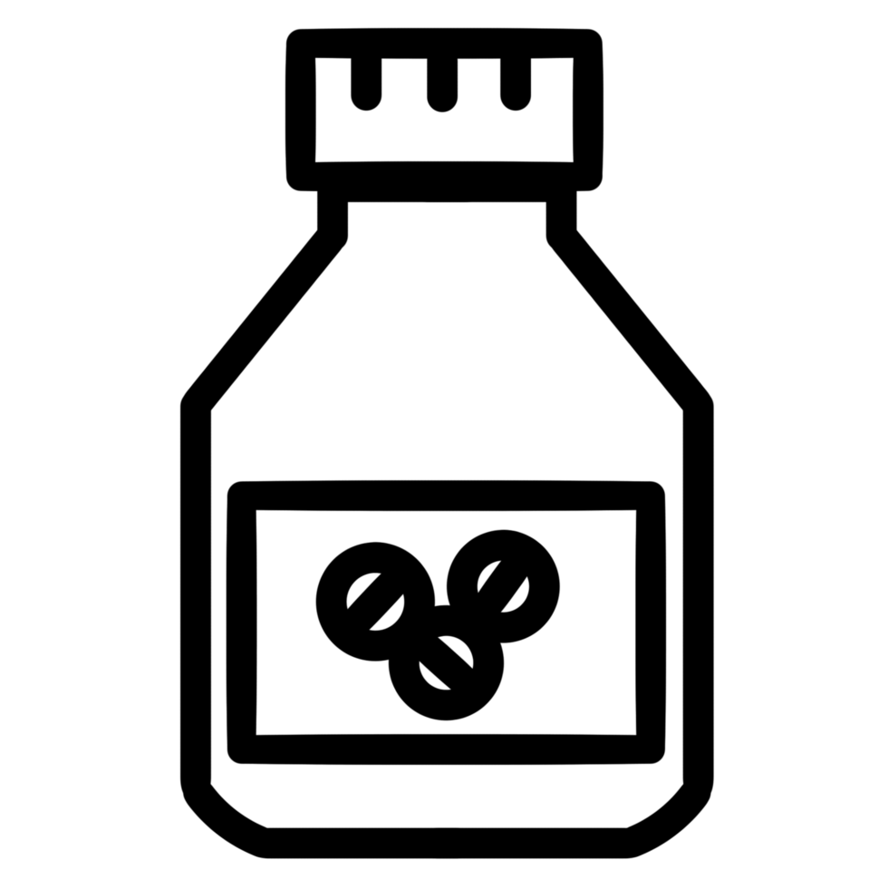 A bottle with pills inside it png