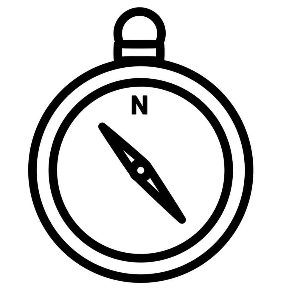 A black and white compass icon png
