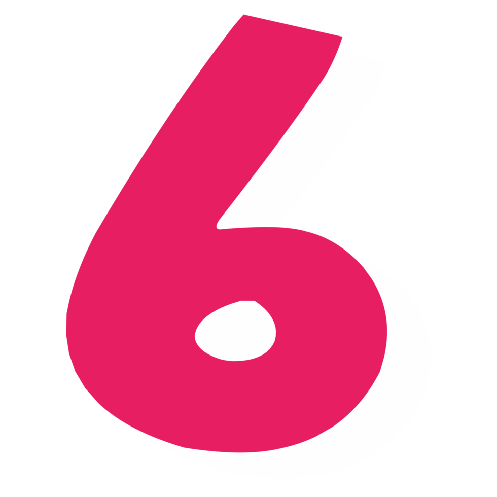 six pink number png