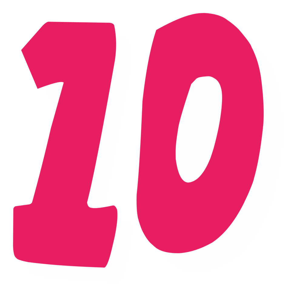 ten pink number png