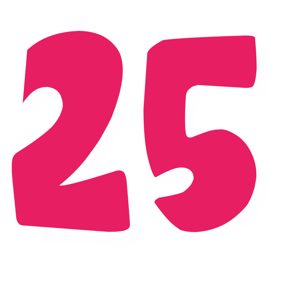 twenty five pink icon number png