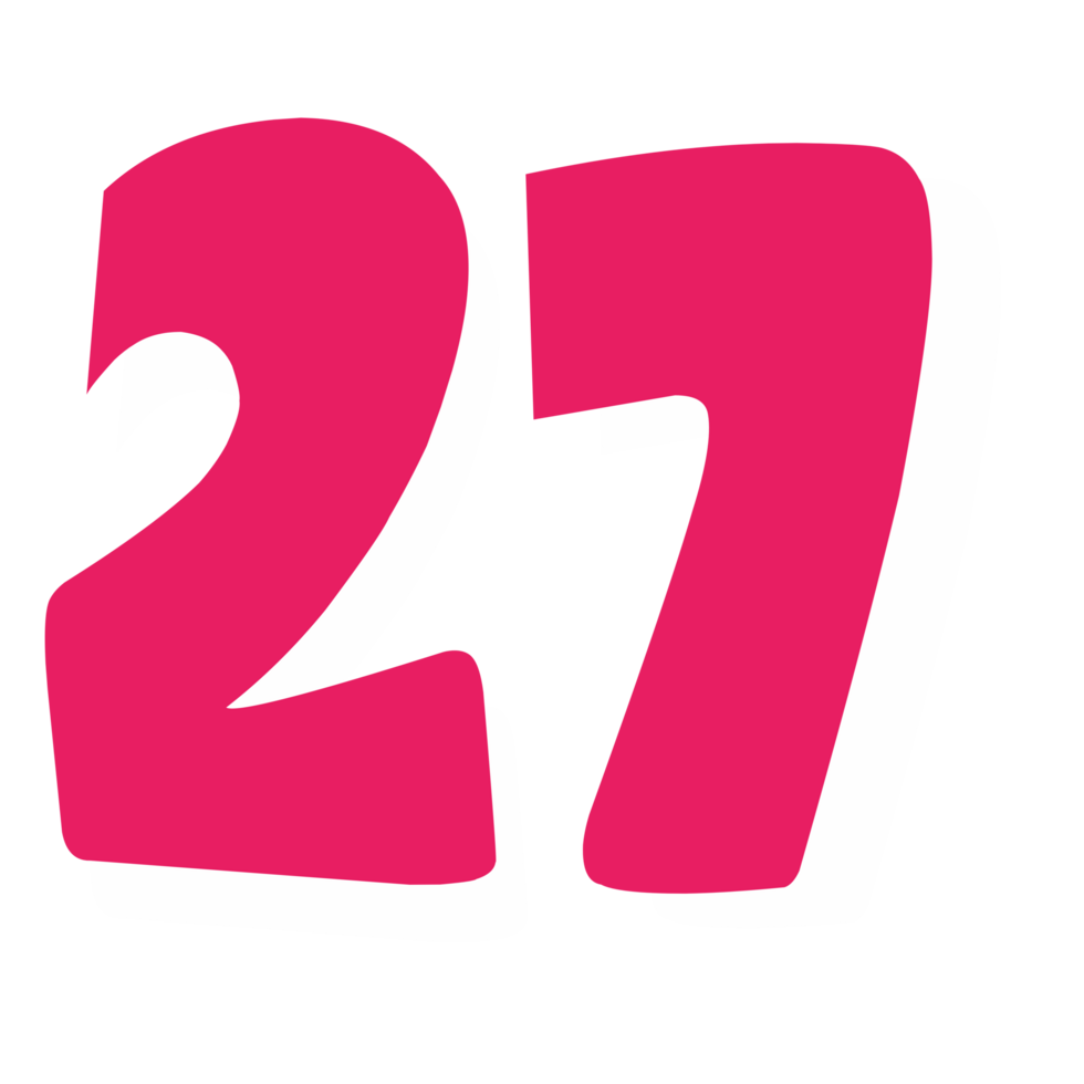 twenty seven pink icon number png