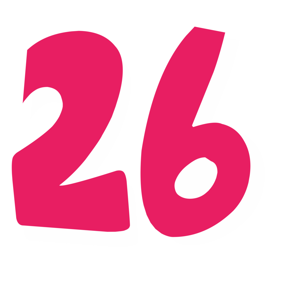 twenty six pink icon number png