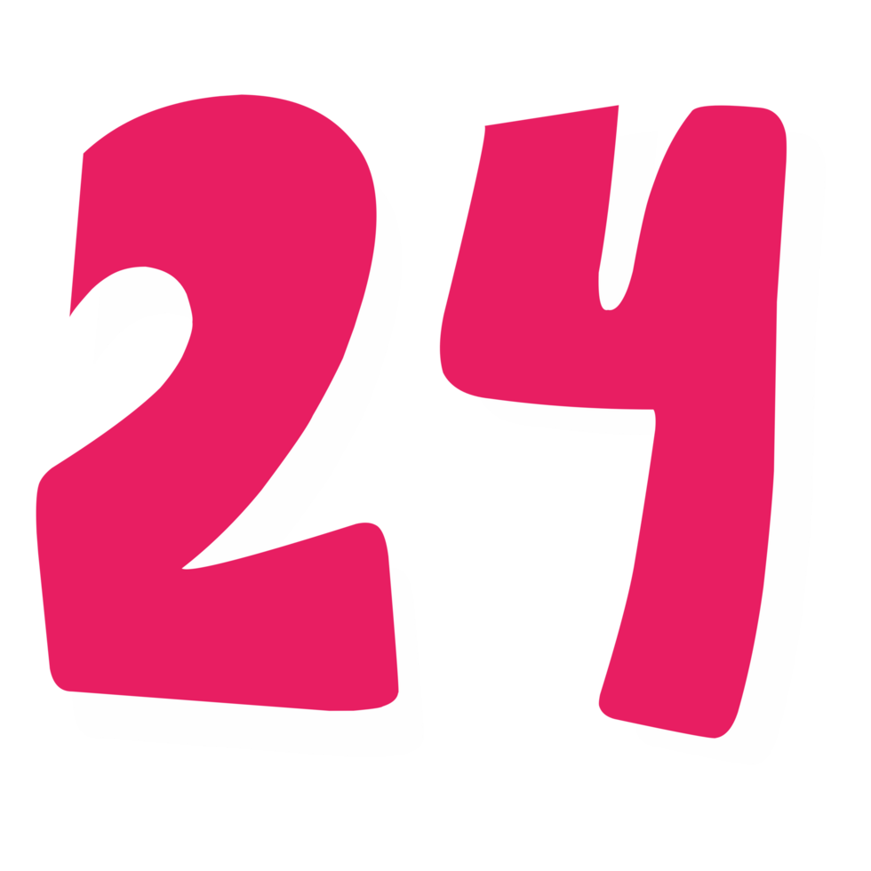 twenty four pink icon number png