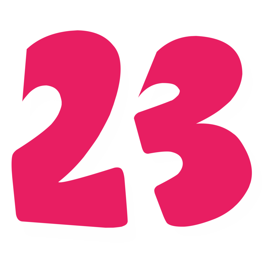 twenty three pink icon number png