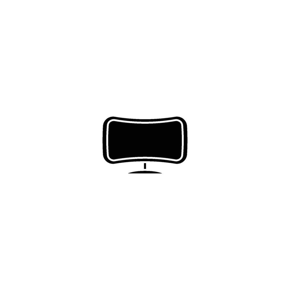 A black and white icon of a computer monitor vector