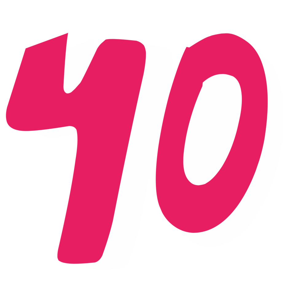 fourty pink icon number png