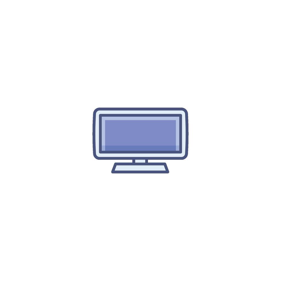 A computer monitor icon on a white background vector