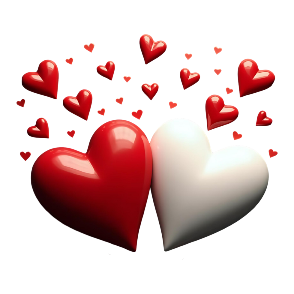 Stunning 3D Heart Design Valentines Day Romance Themed Digital Artwork png