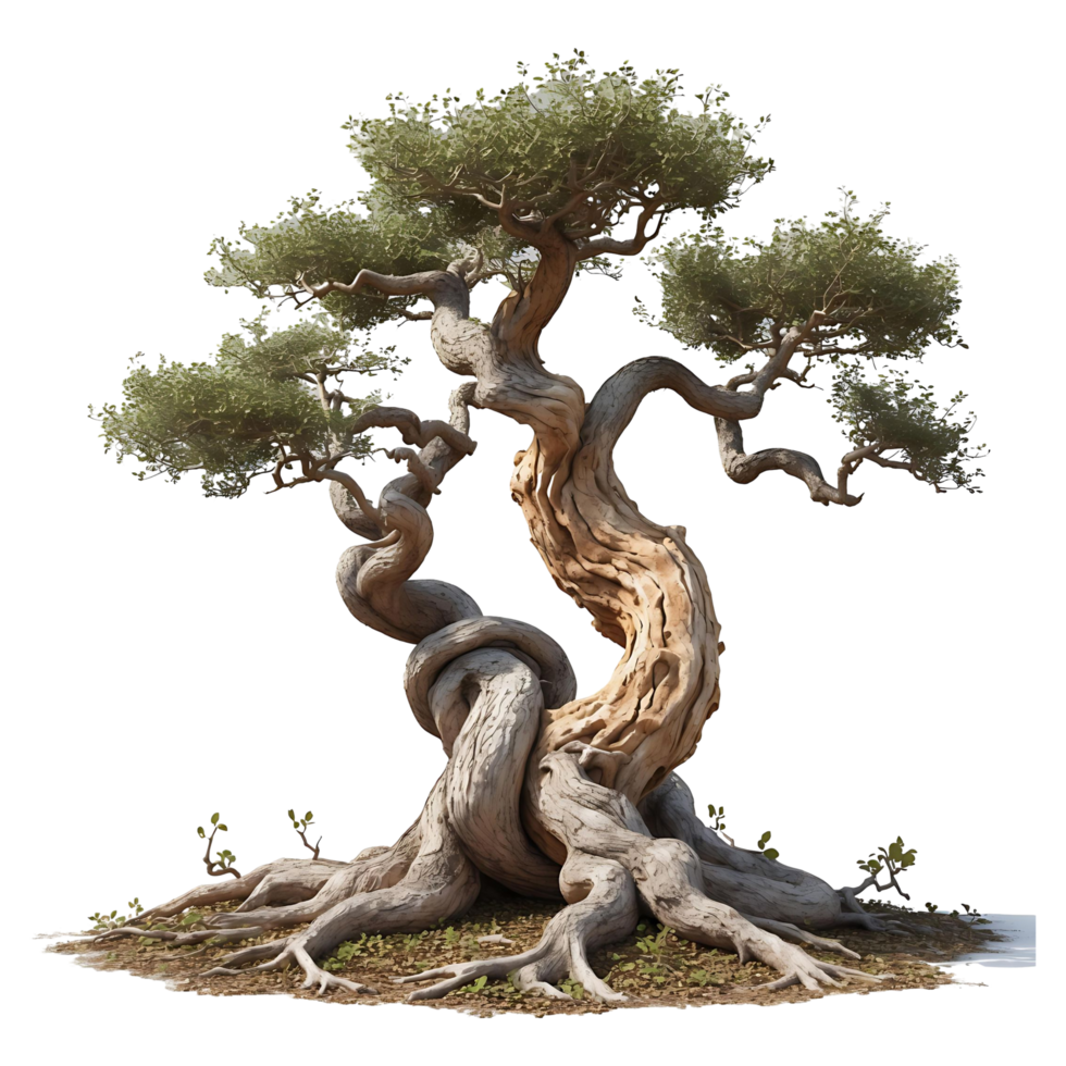 Ancient Twisted Tree Transparent Background for Digital Art Design png