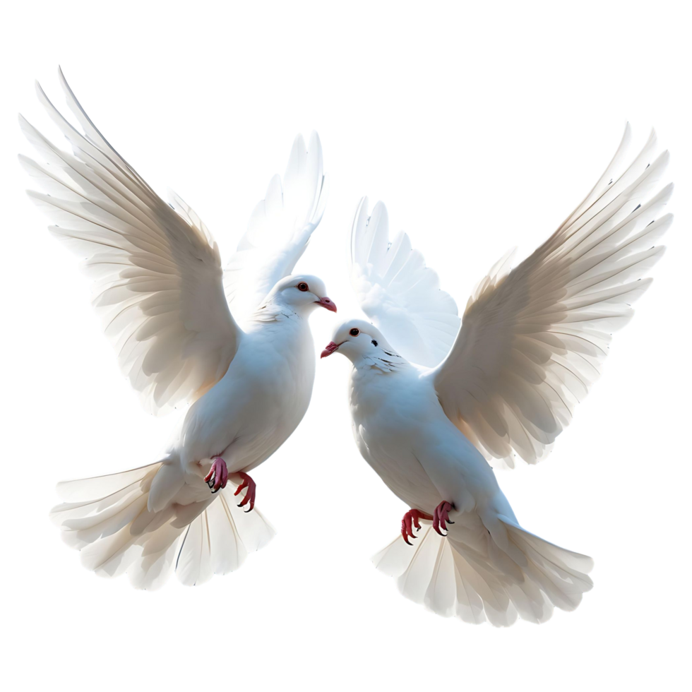 Download Stunning White Doves with Transparent Background for Creative Use png