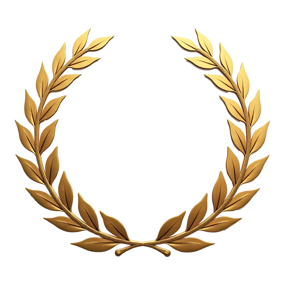 Royal Golden Laurel Emblem Perfect for Digital Print Designs png