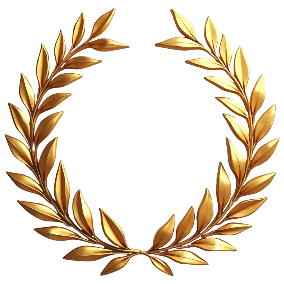Golden Laurel Wreath Transparent Background for Awards Logos png
