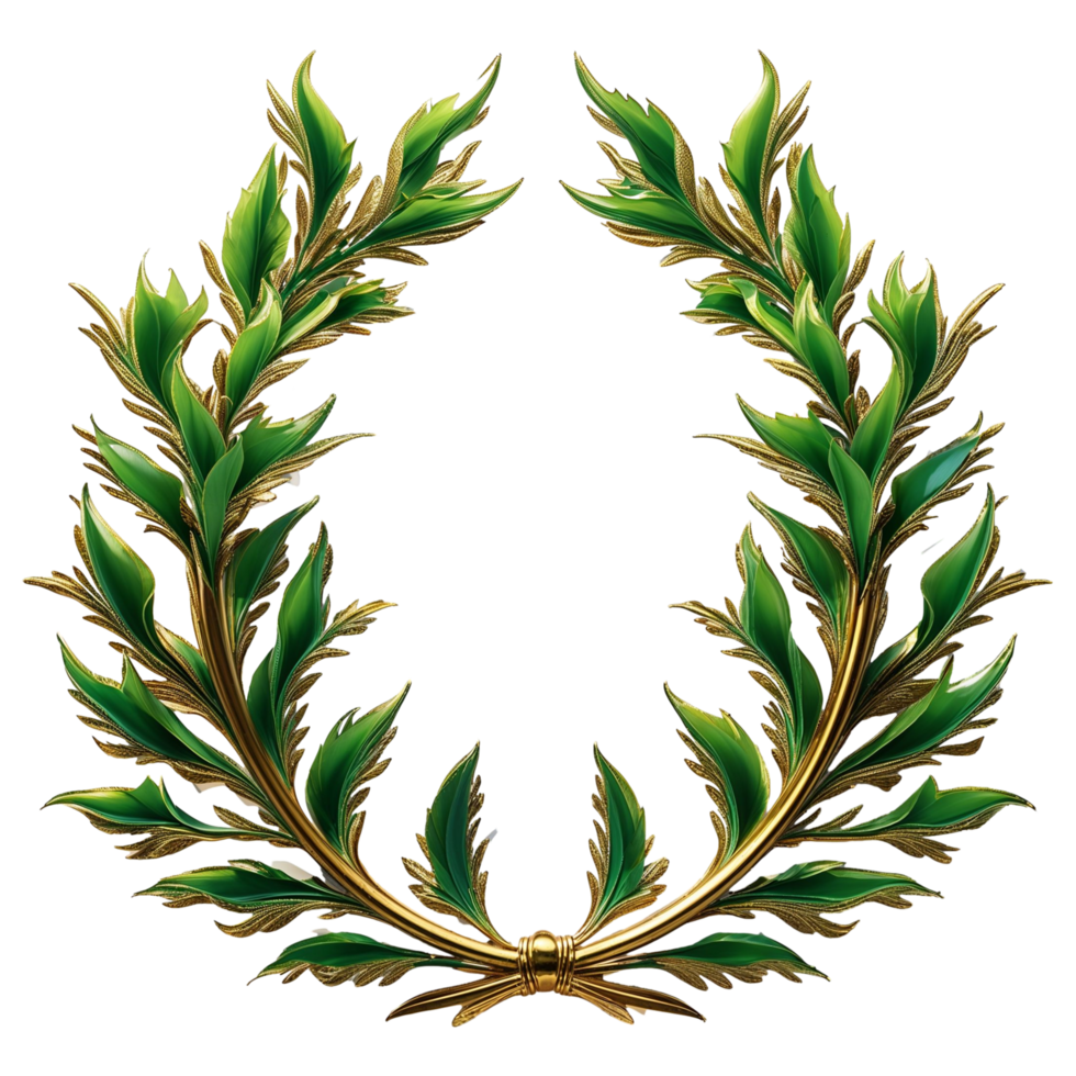 green Achievement Wreath Illustration Ideal for Elegant Branding png