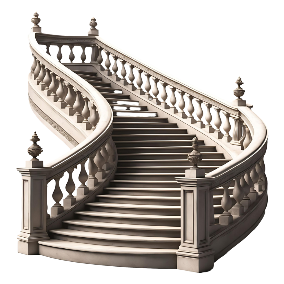 Grand Stone Staircase with Ornate Balustrade A Timeless Architectural Piece png